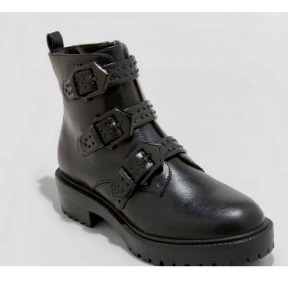 A New Day Calypso Buckle Boots Black sz 6 - Picture 5 of 6